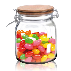 7088-6 Банка на затиску з бамбуковою кришкою 1,2 л