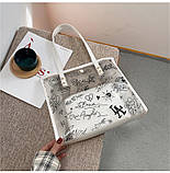 Женская сумка прозрачная портативная сумка через плечо в новом стиле мода граффити личность только ОПТ, фото 4