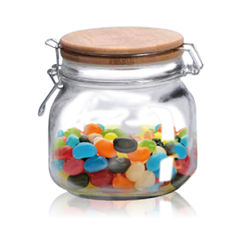 7088-7 Банка на затиску з бамбуковою кришкою 700 мл