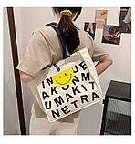 Женская сумка-тоут на одно плечо женская сумка с принтом сумка для покупок студенческая парусиновая Только ОПТ, фото 5