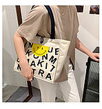 Женская сумка-тоут на одно плечо женская сумка с принтом сумка для покупок студенческая парусиновая Только ОПТ, фото 6