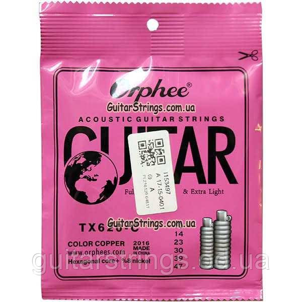 Струны Orphee TX620-C Color Copper Acoustic Guitar Strings 10-47, фото 1