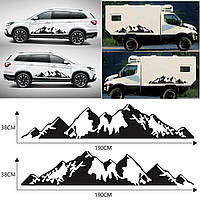 Вінілові наклейки на авто " Гори "38х190 см 2 шт