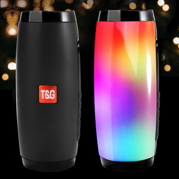 Сучасна Портативна bluetooth колонка вологостійка TG-157 Pulse з різнокольоровою підсвіткою