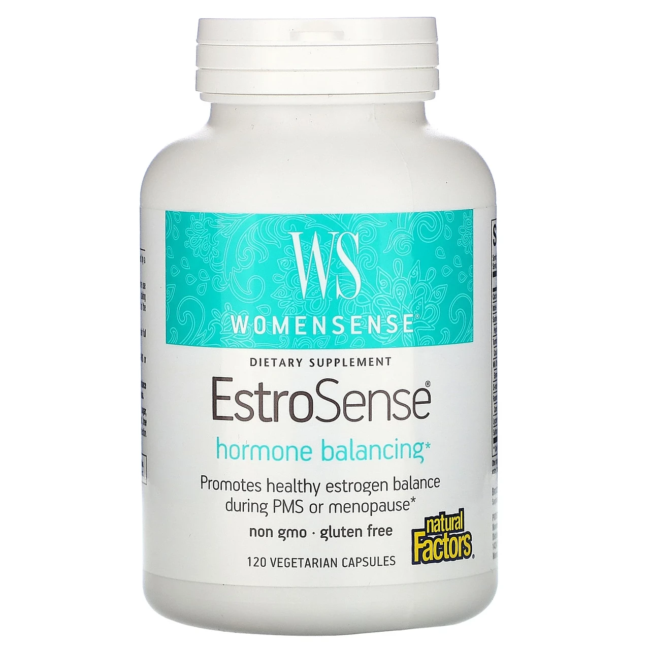 Natural Factors, WomenSense, EstroSense, гормональний баланс, 120 вегетаріанських капсул