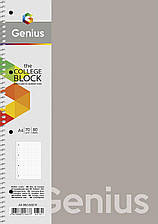 Коледж-блок А4 80 аркушів лінія пластикова обкладинка Genius Школярик, 223989