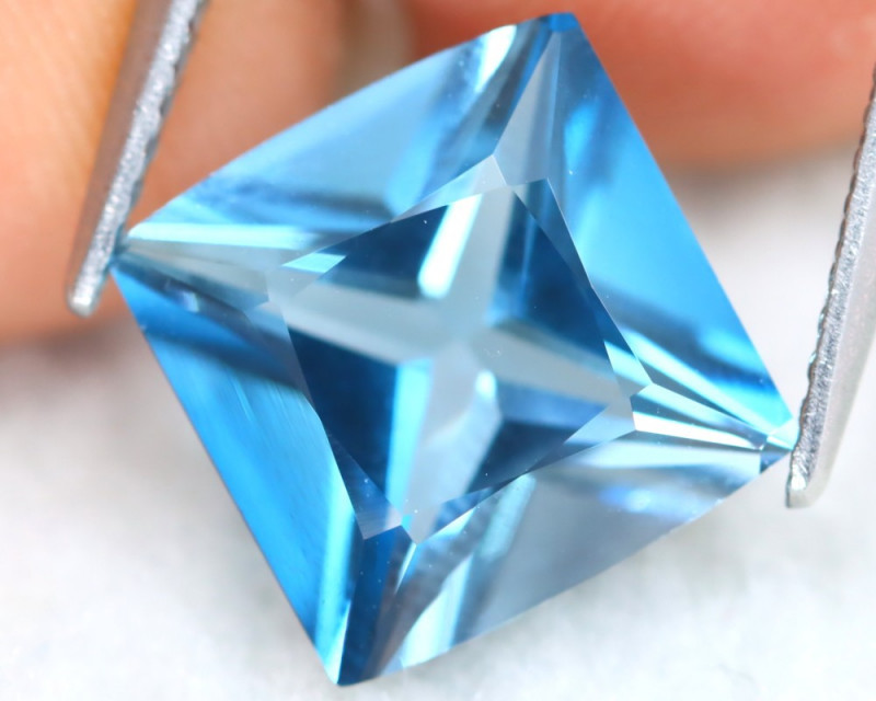 Натуральний топаз London Blue (Лондон Блю) 4.92 ct 10 x 10 x 6 mm, фото 1