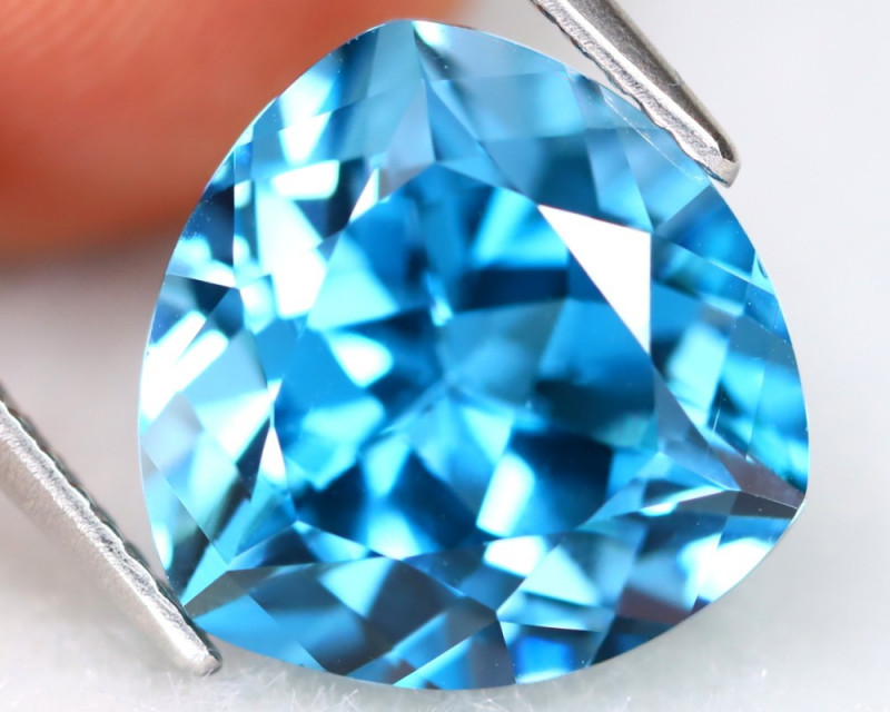 Натуральний топаз London Blue (Лондон Блю) 7.13Сt. 11.7 x 11.9 x 7.6mm, фото 1