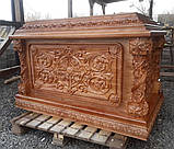 Різьблена гробниця з вільхи, під лак (чпу різка) 130х65см, фото 2