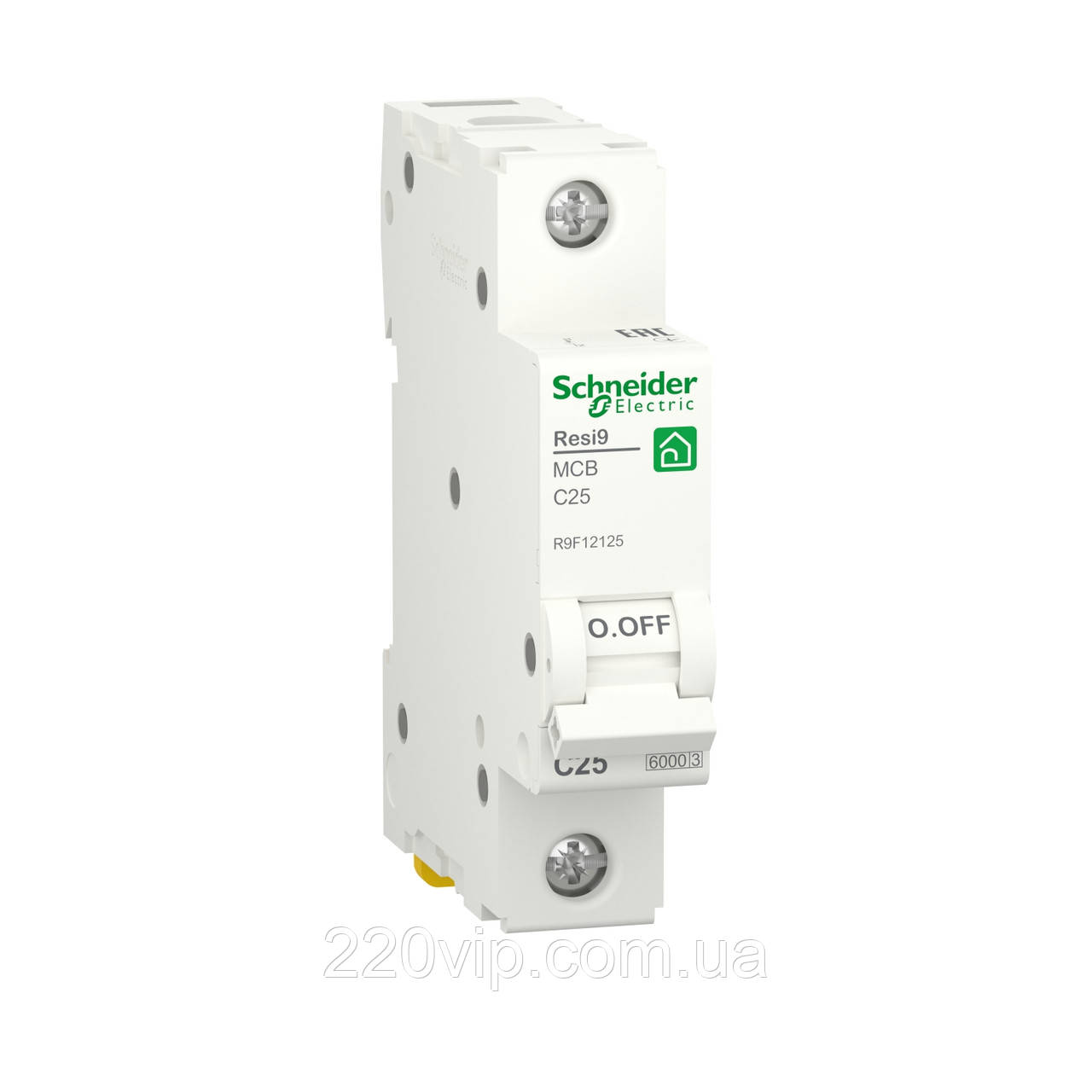 1P 25А C 6kA RESI9 Автоматичний вимикач Schneider-Electric однополюсний, R9F12125, модульний Шнайдер