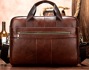Чоловіча шкіряна сумка-портфель для документів Marrant — Світло-коричневий