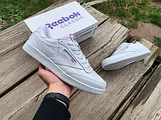 Чоловічі кросівки кеди Reebok Club C 85 White білі, фото 3