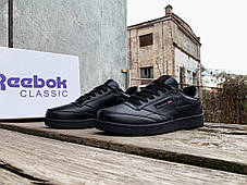 Чоловічі кросівки кеди Reebok Club C 85 Black чорні, фото 3