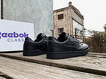 Чоловічі кросівки кеди Reebok Club C 85 Black чорні, фото 6