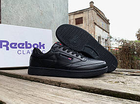 Чоловічі кросівки кеди Reebok Club C 85 Black чорні