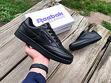 Чоловічі кросівки кеди Reebok Club C 85 Black чорні, фото 4