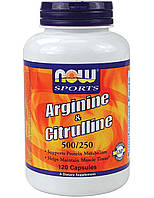 ARGININE 500mg & CITRULLINE 250MG | NOW