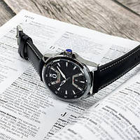 Чорний годинник чоловічий наручний Curren Silver-Black оригінал
