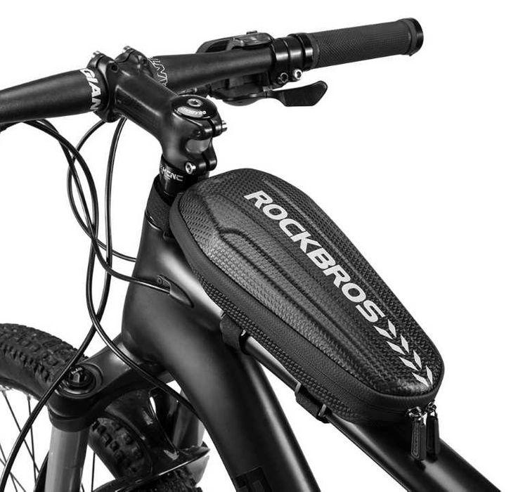Велосипедна сумка фірмова на раму Rockbros чорний карбон 1.5 літра