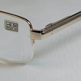 +1.5 Готовые плюсовые очки полуободковые в золотистой металлической оправе, фото 3