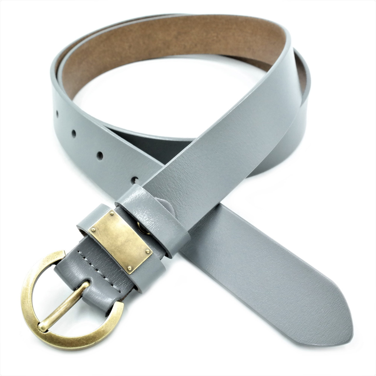 Шкіряний жіночий ремінь Weatro Сірий koz-zh3-kit-018, фото 1