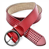 Шкіряний жіночий ремінь Weatro Червоний koz-zh35-kit-034, фото 2