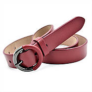 Шкіряний жіночий ремінь Weatro Червоний koz-zh3-kit-05, фото 2