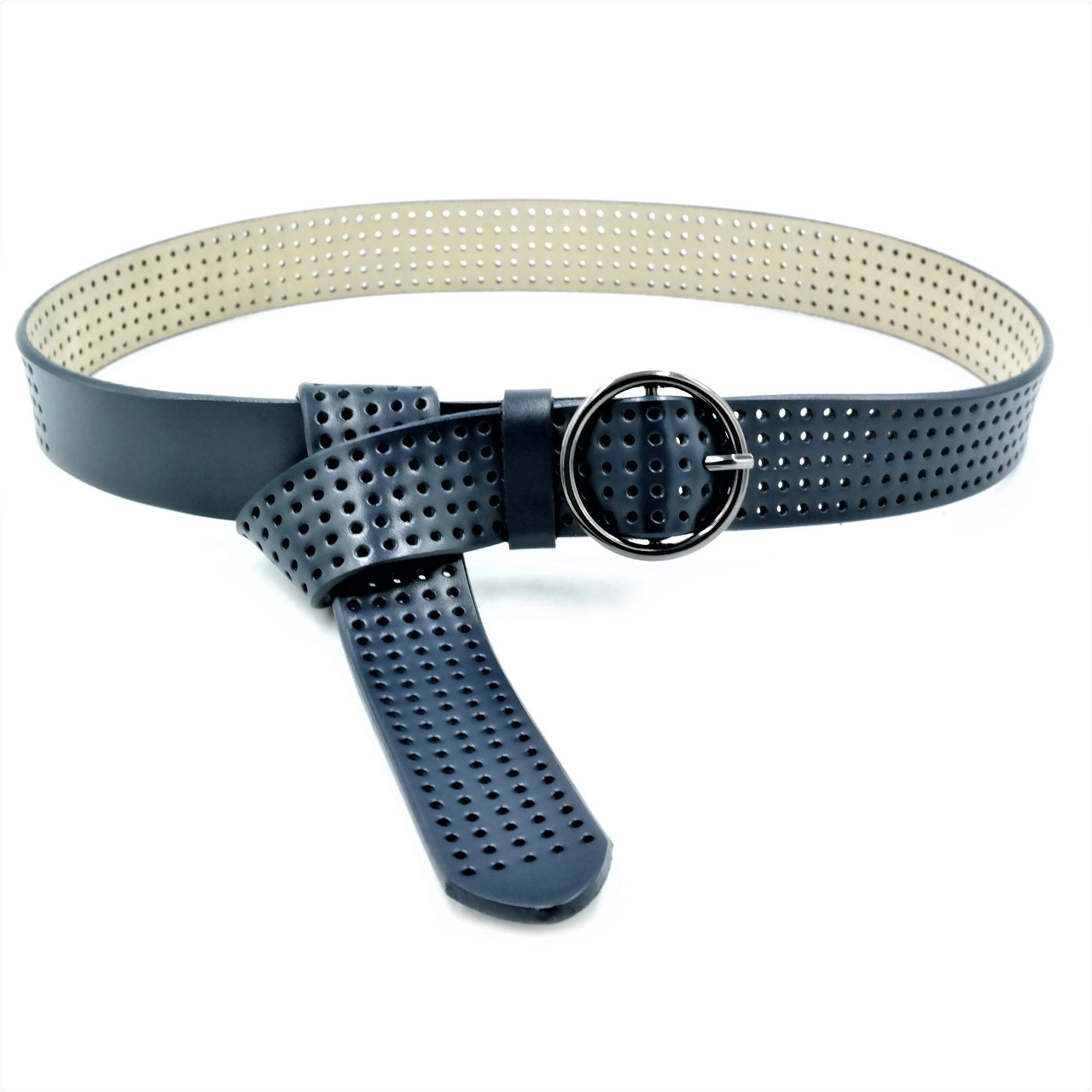 Шкіряний жіночий ремінь Weatro Синій koz-zh35-kit-033, фото 1