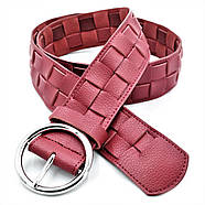 Шкіряний жіночий ремінь Weatro Червоний koz-zh40-kit-057, фото 2