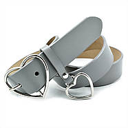 Шкіряний жіночий ремінь Weatro Сірий koz-zh35-kit-047, фото 2