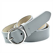 Шкіряний жіночий ремінь Weatro Сірий koz-zh35-kit-041, фото 2