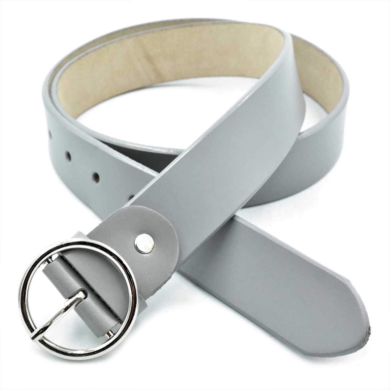 Шкіряний жіночий ремінь Weatro Сірий koz-zh35-kit-041, фото 1