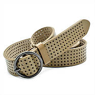 Шкіряний жіночий ремінь Weatro Оливковий koz-zh35-kit-035, фото 3