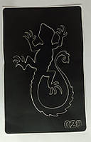 Трафарет для тату хной размер 8.5 х 13.5 см код 020 ящерица