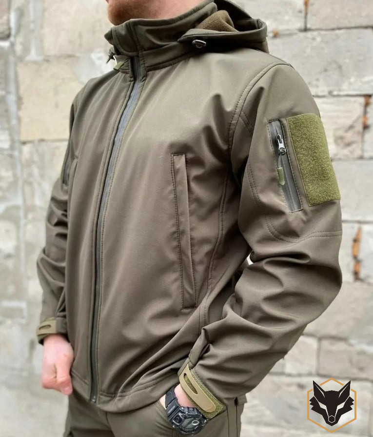 Тактична куртка софтшел Softshell Olive олива
