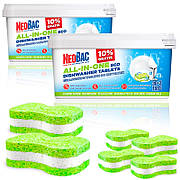 Біо таблетки NeoBac Ecological для посудомийної машини, 60 таб. +6 шт. у подарунок!