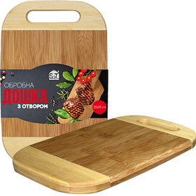 8863 Дошка обробна бамбукова з отвором 30*20*1,6см.