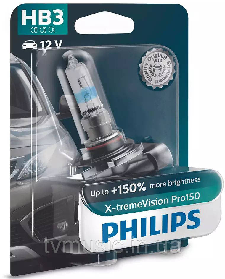 Галогенна лампа Philips X-tremeVision Pro150 +150% HB3 (9005) 12 V 60 W 9005XVPB1, фото 1