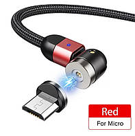 Магнитный вращающийся на 540° кабель GETIHU в оплётке micro-USB, Красный, 2000
