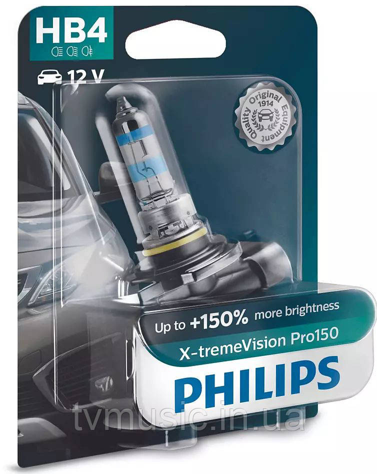 Галогенна лампа Philips X-tremeVision Pro150 +150% HB4 (9006) 12 V 51W 9006XVPB1