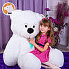 Великий м'який плюшевий ведмедик 170 см, білий, фото 3