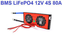 80А 12В BMS контролер заряд-розряд плата DaLy LiFePO4 12V 4S 80A симетрія