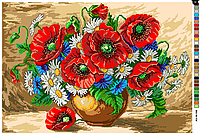 Набір для вишивання нитками "Маки та ромашки" 16-106