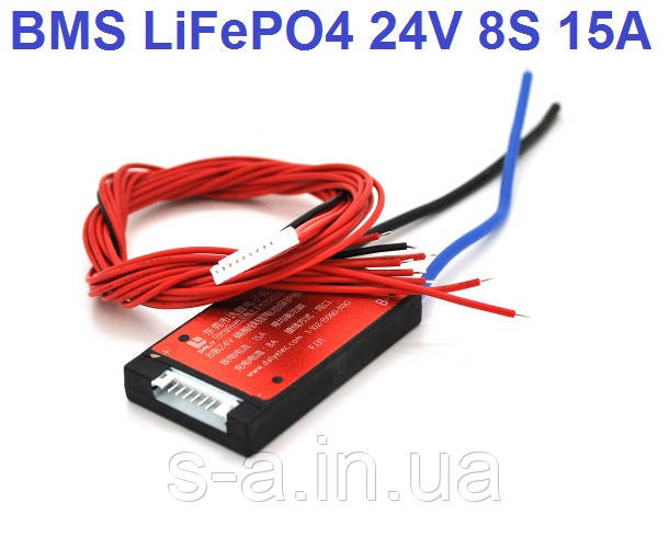 15А 24В BMS контролер плата DaLy LiFePO4 24V 8S 15A симетрія