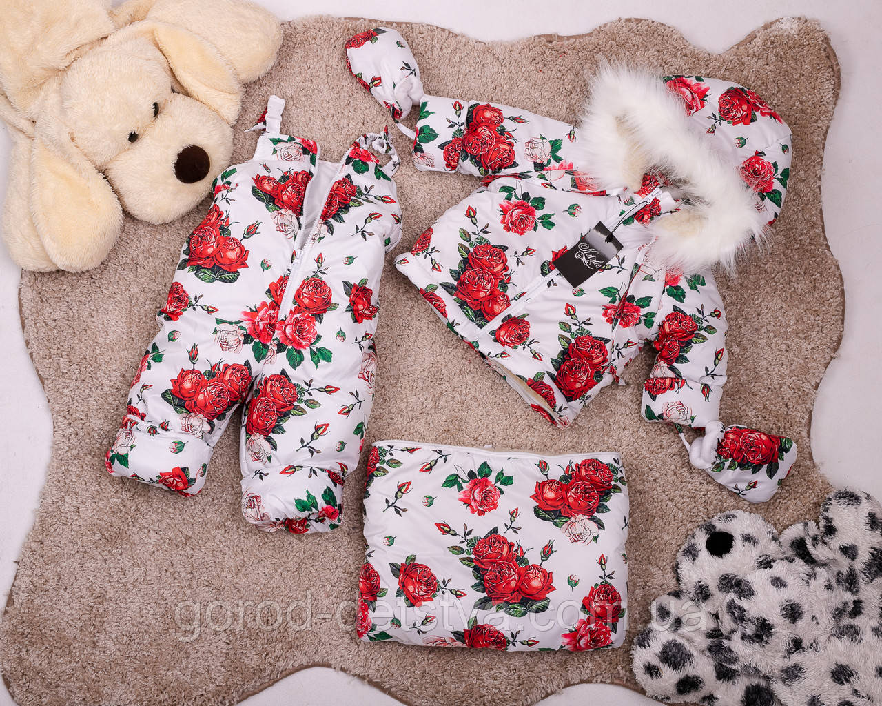 Дитячий зимовий комбінезон трансформер 3в1 для діток від народження до двох років, фото 1