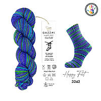 Gazzal HAPPY FEET (Газзал Хеппі Фіт) №3242 (Пряжа для шкарпеток, мериносова вовна, нитки для в'язання)