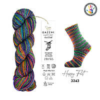Gazzal HAPPY FEET (Газзал Хеппі Фіт) №3243 (Пряжа для шкарпеток, мериносова вовна, нитки для в'язання)