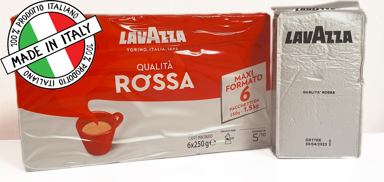Кава мелена "Lavazza Qualita Rossa" 250 грамів Італія 70/30, фото 1