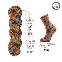 Gazzal HAPPY FEET (Газзал Хеппи Фит) № 3244 (Пряжа для носков, мериносовая шерсть, нитки для вязания)