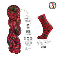 Gazzal HAPPY FEET (Газзал Хеппі Фіт) №3246 (Пряжа для шкарпеток, мериносова вовна, нитки для в'язання)